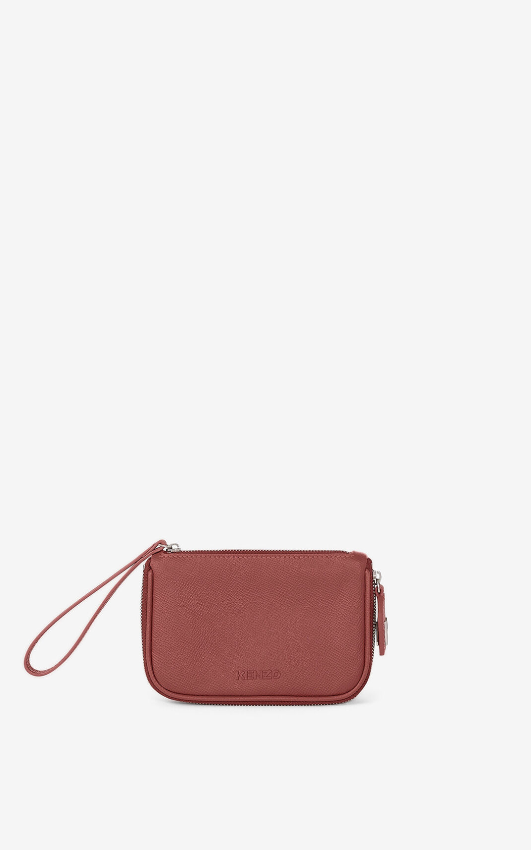 Kenzo Kompact small grained Læder Clutch Dame - MørkeLyserød DK-153760